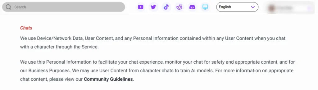 CrushOn AI Chat Monitoring Policy